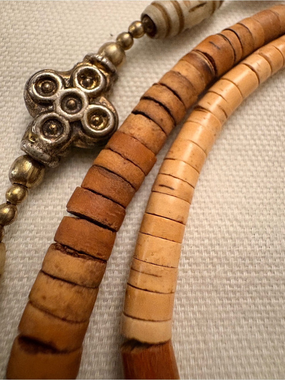 4-pc Boho Wood, Bone & More Beaded Necklace & Bracelet Bundle - Picture 3 of 7